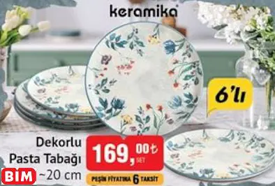 KERAMİKA DEKORLU PASTA TABAĞI KERAMİKA DEKORLU PASTA TABAĞI